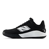 New Balance Men's Fresh Foam 3000 V7 Turf-Trainer Baseball Shoe, Black Synthetic/White, 9