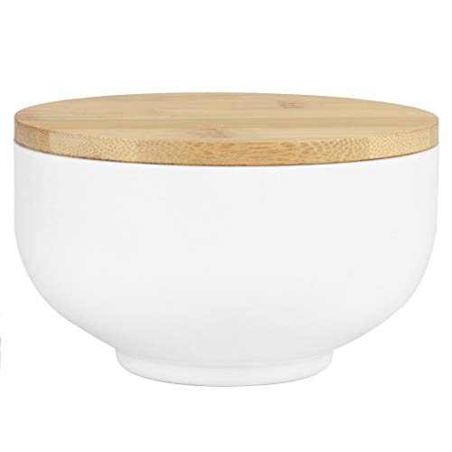 Dekaim Edelstahlschale Edelstahl-Doppelwand-Salatschüssel in Lebensmittelqualität mit Deckel für Obst Gemüse Snacks Stilvolles Küchengeschirr(Weiß) Cover