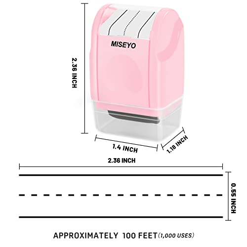Image of Miseyo Dashed Handwriting Lines Practice Roller Stamp,Self-Inking Line Rolling Stamps for Kids Writing - Pink