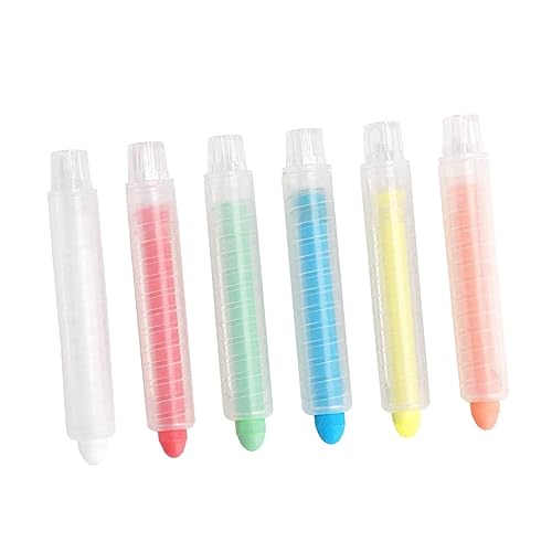 Housoutil 6Pcs Dustless Chalks for Practical Water Soluble Chalks Packaging for Blackboard Sidewalk Drawing Random Color