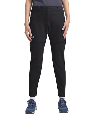 Jack Wolfskin Damen Hikeout Zip Away Pants Wanderhose, Schwarz, 38 EU