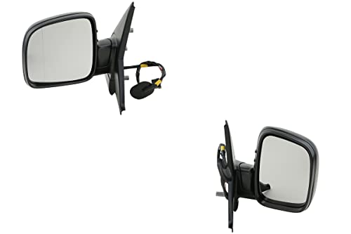 Johns, Compatible avec les rétroviseurs extérieurs VW Transporter T5 04/03-10/09 - Set gauche et droit - Noir