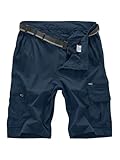 Jessie Kidden Mens Outdoor Casual Expandable Waist Lightweight Water Resistant Quick Dry Fishing Hiking Shorts (6222-Navy, 32)
