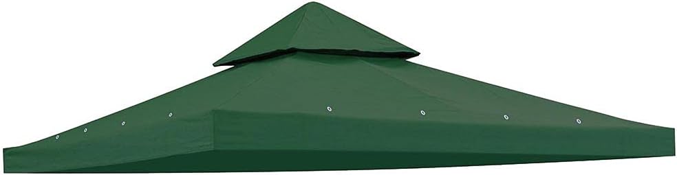 Heavy Duty 2 Tier Patio Sun Shade 10x10 Ft Garden Canopy Gazebo Replacement Polyester Top UV Protection - Green