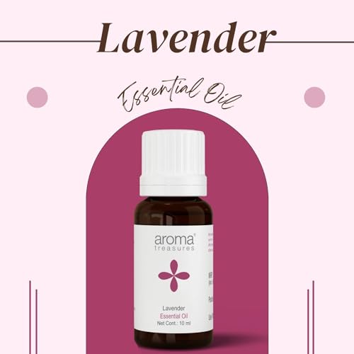 Image of Aroma Treasures Lavender Essential Oil | 100% Pure & Natural Theraputic Essential oil for healthy Skin, body, Aromatherapy - 10ml