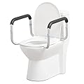 OasisSpace Medical Toilet Safety Rail - Adjustable Compact Support Frame with Hand Rails for Bathroom Toilet Seat - Easy Installation for Handicap, Elderly