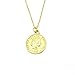 925 Sterling Silver Chain Necklace Jewelry Charm Gold Coin Pendent Simple Delicate Chic Fashion