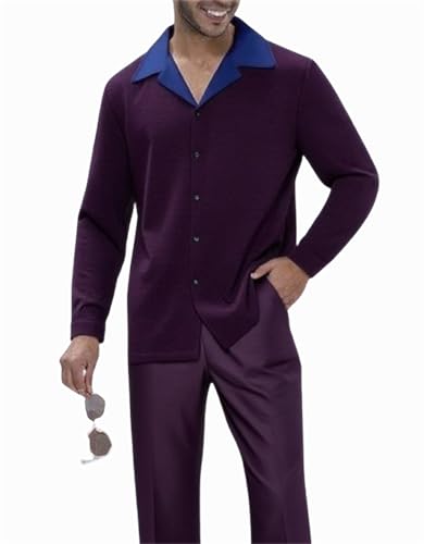 Men's Fashion 2 Piece Pants Set Long Sleeve Premium Leisure Walking Outfits Wedding Party Set S-5XL