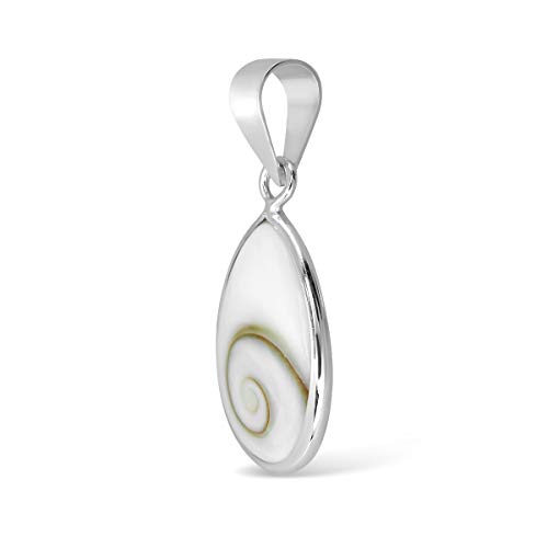 WithLoveSilver 925 Sterling Silver Eye of Shiva Shell Spiral Pendant2