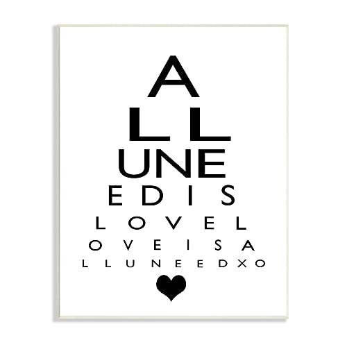Image of Stupell Industries 'All You Need is Love Seeing Eye Chart'| Wall Plaque Art | Stupell Industries | 13 x 19 Inches, Easy to Hang and Sturdy, Made in USA, by Ashley Calhoun