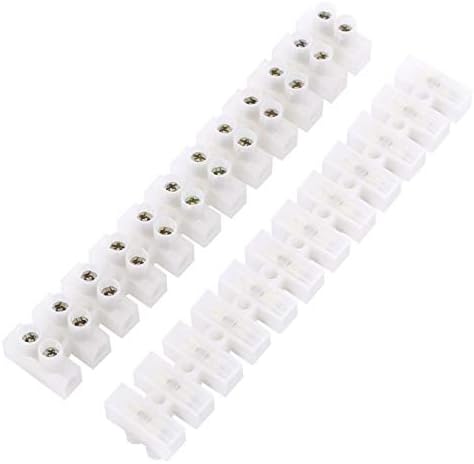 10pcs 360V 10A Dual Row Screw Terminals Electric Barrier 12-Terminal Strip Block for Home Appliances, Electronic Circuits