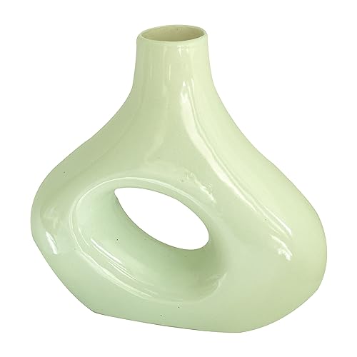 Image of XTORE Beautiful and Stylish Ceramic Vase for Home Decor (Pack of 1, Light Green)