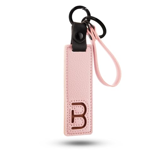 XGALBLA Initial PU Leather Letter Keychains for Women, Two-tone Splicing Key Tag Key Holder Lanyard Strap Luggage Backpacks