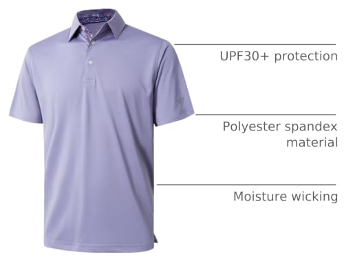 Image of Mens Polo Shirts Short and Long Sleeve Casual Solid Stylish Dry Fit Performance Designed Collared Golf Polo Shirts for Men