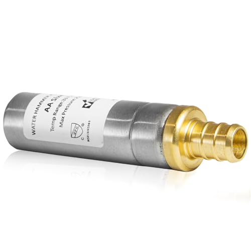 GUOFIS Water Hammer Arrestor,1/2Inch Straight Stainless Steel Water Arrestor,F1807 PEX Crimp Connection(1PACK,Stainless Steel Arrestor)(HAMMER002)