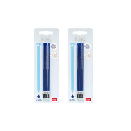 Legami Erasable Pen Refill Blue Ink 3 Pieces 13 cm Set of 2 Packs