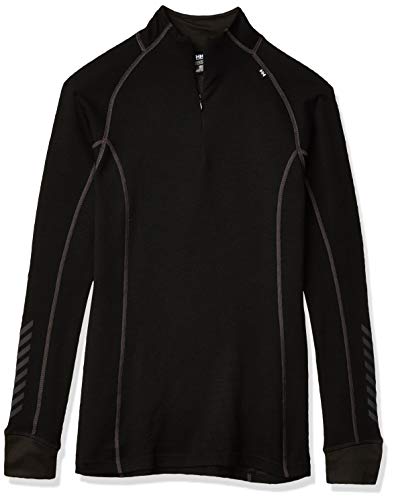 Helly Hansen Women's LIFA Merino Wool Classic 1/2 Zip Baselayer Top, 990 Black, Medium