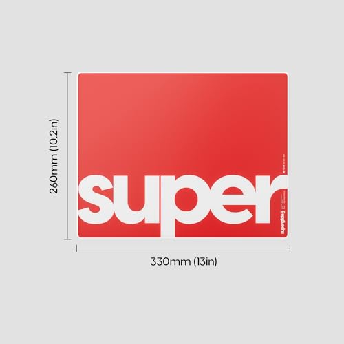 Image of Pulsar Gaming Gears Superglide Pad v3 Type-S - Alumino-Silicate Glass Gaming Mouse Pad, Soft R-Edge, Anti-Slip Silicone Base 330mmx260mm (M, Red)