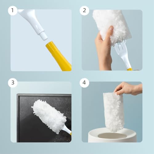Image of Car Interior Duster - Ultimate Cleaning Tool for Cars, House, and Office - Compact Mini Design for Effortless Dust Removal Double-Sided Design 2handle +10 Duster Refills.