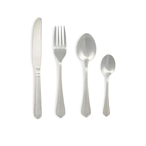 Salter BW12426EU7 Richmond 24-Piece Cutlery Set – 18/10 Stainless Steel Flatware Set, Service for 6, Silverware Set Includes Six Knives, Forks, Tablespoons and Teaspoons, 50 Year Guarantee, Silver