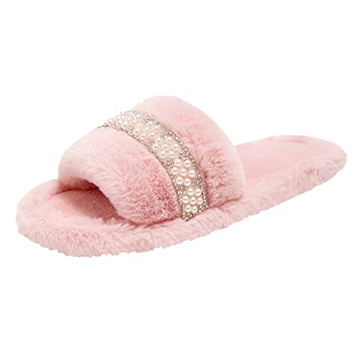Pantuflas de fieltro mullidas para mujer, zapatillas de felpa para mujer, cálidas, antideslizantes, para invierno, cómodas, ligeras, anchas, unisex, para otoño