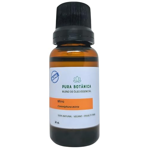 Blend de Óleo Essencial de Mirra com Óleo de Amêndoas em Grau Terapêutico, Puro e Natural, Ideal par