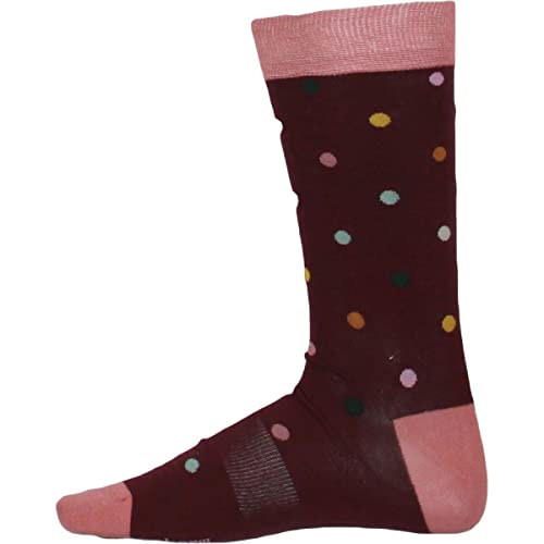 Bar III Red Cotton Color Block Polka Dot Seamless Casual Crew Socks 10-13
