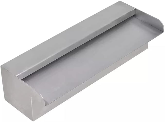 30cm/12 inches Length Outdoor Waterfall Pool Fountain, Rectangular Pond Fountain Stainless Steel, Waterfall Spillway Rectangular Wall Mounted Swimming Pool Fountain Waterfalls-image-33