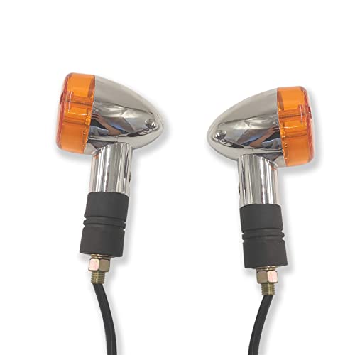 Vrweare Universal 2Pcs Led Motorcycle Turn Signals Chrome Bullet Front Rear Lights Blinker Indicator 12V Compatible With Honda Harley Kawasaki Suzuki Yamaha #TOP4