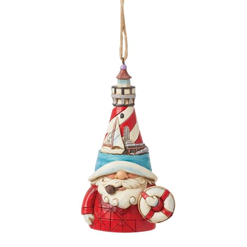 Enesco Jim Shore Heartwood Creek Küstenzwerg mit Leuchtturm-Hut, hängende Ornamente, 10 cm,...