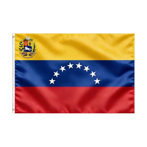 VELIFFCO Venezuela Flag 8 Stars Flag of Venezuela 3x5 Ft - Polyester Lightweight Flags with 2 Brass Grommets for Venezuelan Party Decorations Sports Events Decorations