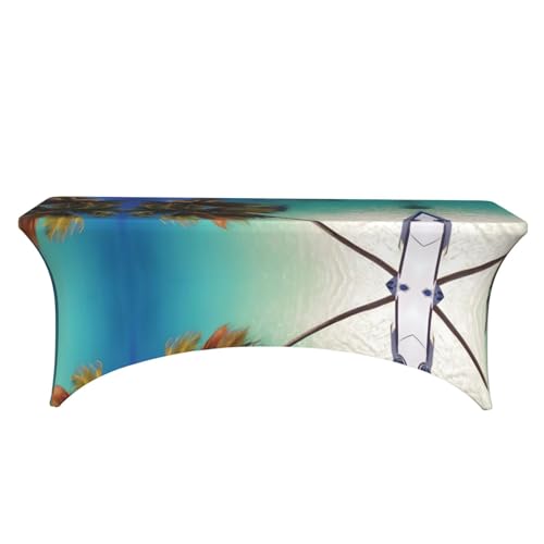 Nappe Beach Coconut housse table 1,8 m imprimée été