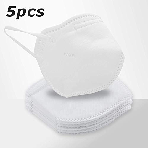 5 Pack Breathing Safety Mask â€“ for Face Protection from Dust, Pollen, Pet Dander (Not Washable)