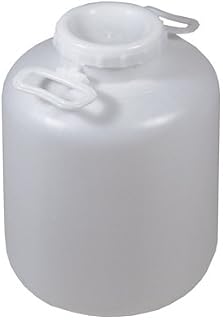 Bidon Agua 20L Redondo Boca Ancha | Deposito Agua de Plástico PEHD | Apto Uso Alimentario | Bidon Resistente y Reutilizable | Contenedor con Asas y Tapa Enroscable