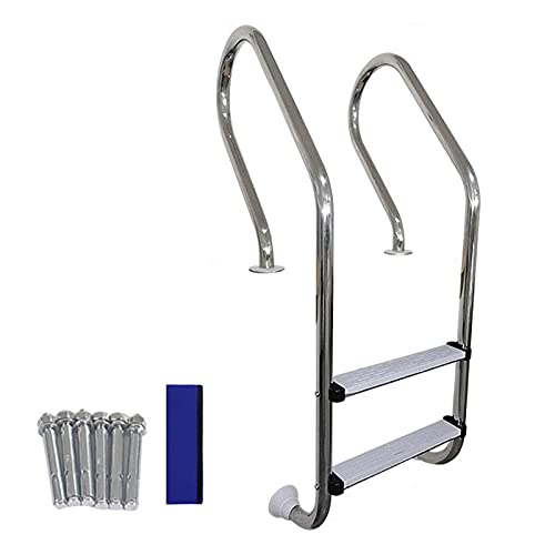 Escalera para piscina 2 peldaños acero inoxidable 304 miniatura 1