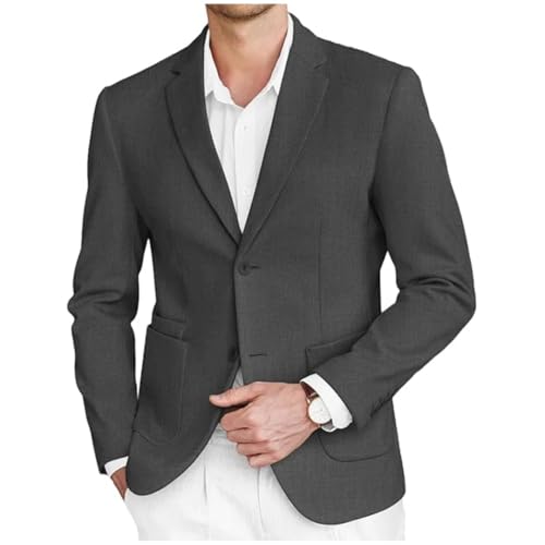 Men's Slim Fit Tweed Blazer Casual Sports Coat Jacket for Business & Wedding Two-Button Suit Jacket2