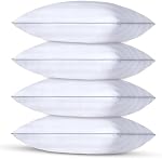 Oreillers pour dormir 4 pièces taille standard - Oreillers de qualité hôtelière avec fibre moelleuse premium - Oreillers en gel doux pour dormeurs sur le ventre, le dos et le côté