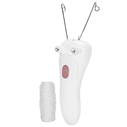 Strumento per Infilare le Sopracciglia, Filettatura per il Viso, Epilatore per Filettatura Elettrica Donna Depilatore con Ricarica USB Epilatore con Filo di Cotone (cavo USB (Rosa)