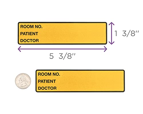 Image of Carstens Patient I.D. Adhesive Medical Chart Labels for 1.5 inch - 4 inch Ring Binder Spines - Pre-Printed Sticker Labels (Room No. / Patient /Doctor), 5 3 /8 inch x 1 3 /8 inch, Goldenrod, Roll of 200