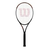 Contenuto: 1x Racchetta da tennis Wilson Burn 100 LS V4.0, Dimensioni del piatto: 645 cm², Lunghezza: 68,6 cm, Peso (con le corde): 296 g, Misura impugnatura: 4 1/4, Nero/Grigio/Arancione, WR044910U2