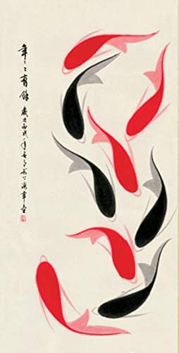 Grace Art Asian Wall Scroll, Fish