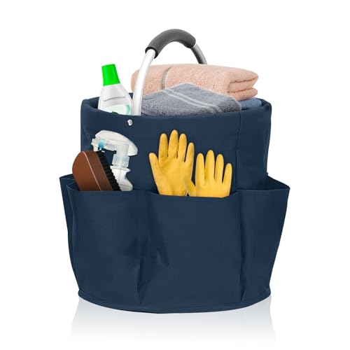 Chingcoo Organizador de productos de limpieza, 17 litros, cesta de almacenamiento plegable con asa y 6 compartimentos, bolsa de limpieza para interiores, jardín, baño Chingcoo Organizador de productos de limpieza, 17 litros, cesta de almacenamiento plegable con asa y 6 compartimentos, bolsa de limpieza para interiores, jardín, baño