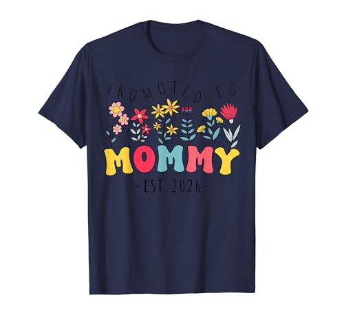 Mommy est 2026 Soon to be New Mom Groovy Flowers �ɏ��i T�V���c
