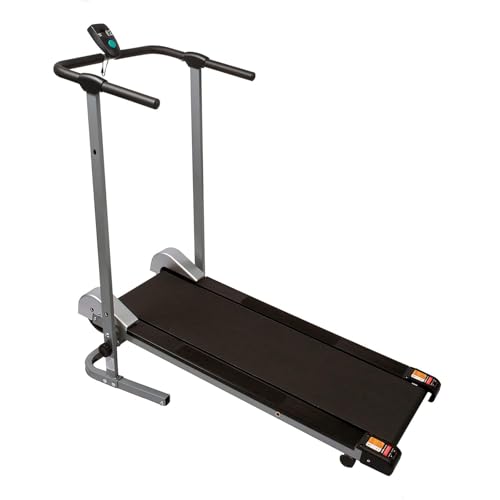 Cinta de correr plegable para el hogar, máquina de ejercicio cardiovascular plegable con pantalla LED, velocidad de 1 a 10 km/h, capacidad de 320 libras, ideal para el hogar y la oficina