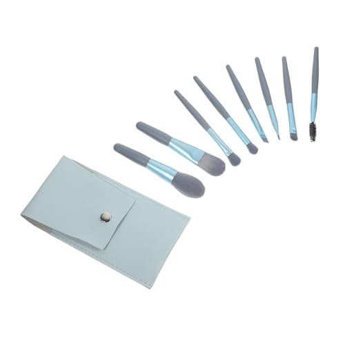 Beatifufu Brochas Maquillaje Suaves para Ojos y Rostro con Estuche Azul Kit Compacto para Principiantes y Diario Herramienta Portátil y Ligera para Viaje y Regalo