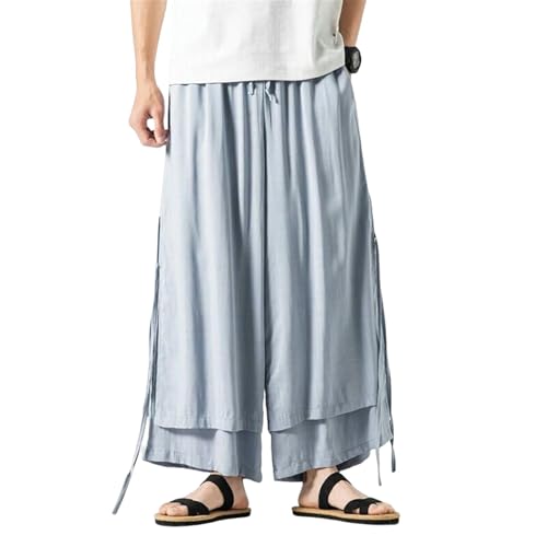 Pantalon large homme en lin léger idéal pour un été décontracté
