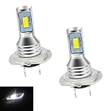 gunhunt 2 PCS Car LED Decoding Fog Light, 4000LM 6000K Super Bright Motorcycle Lighting Accessories, Universal Waterproof Tow Truck Light Replacement for SUV RV Camper (White Light #H7)