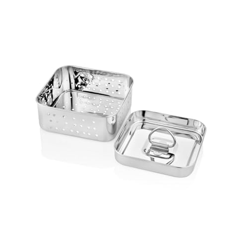 Image of Klassi Kichen Stainless Steel Square Shape Indian Paneer /Mould Maker 450ml Collapsible Strainer (Silver Pack of 1)