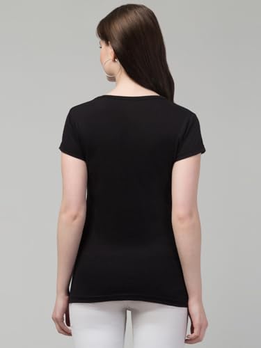 Image of Women's 100% Cotton Plain Regular Fit Round Neck Half Sleeve Tshirt (Solid)