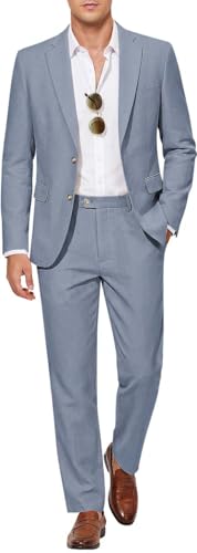 MAGE MALE Men's 2 Piece Linen Suits Casual...